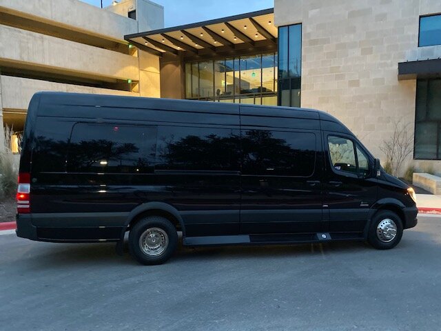 Boulevard Chauffeur passenger van ready for Austin large group transport