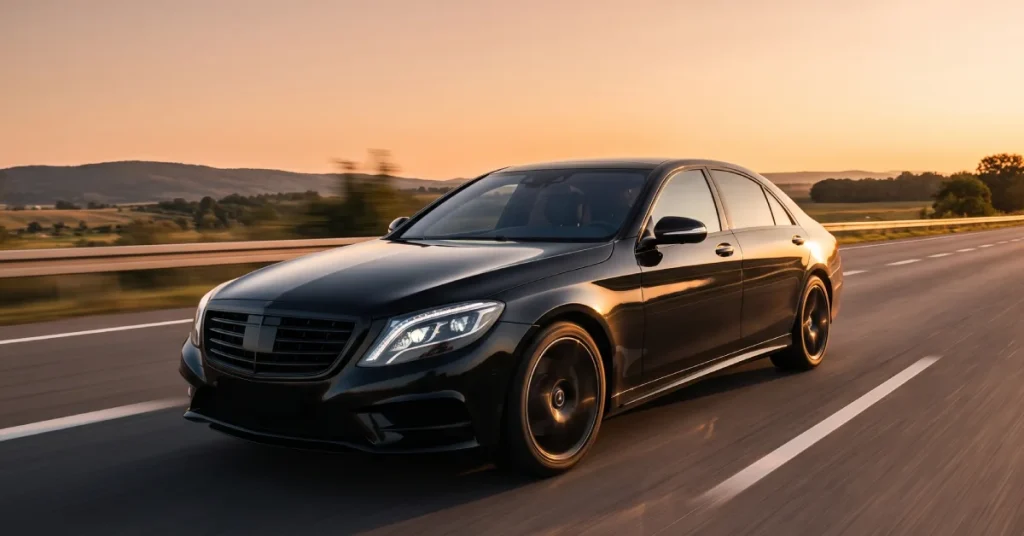 Houston long distance car service luxury vehicle on highway